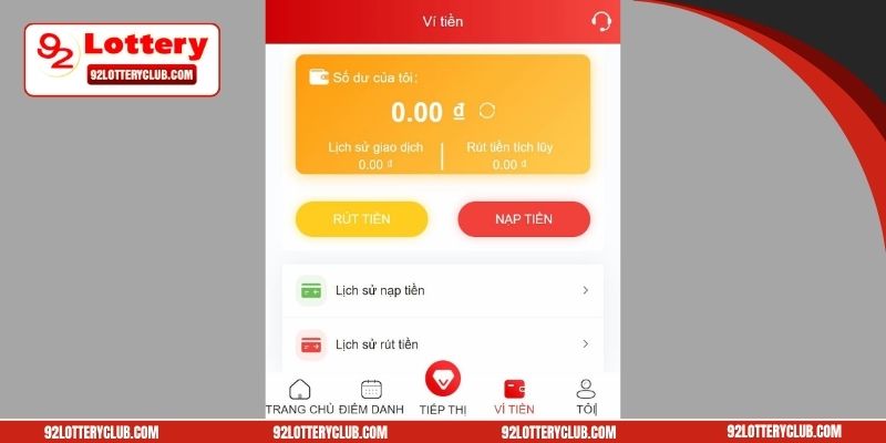 Cách nạp tiền 92Lottery chi tiết dễ hiểu nhất cho người mới